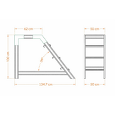 Magazijntrap - 3 treden + platform - aluminium - 3 m werkhoogte