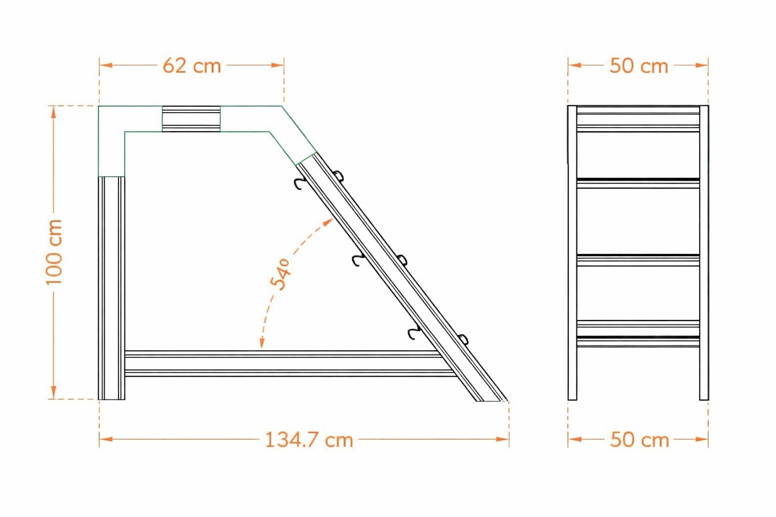 Magazijntrap - 3 treden + platform - aluminium - 3 m werkhoogte