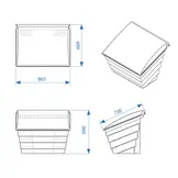 Zoutbak - 180 liter - 250 kg - zout- en zandcontainer