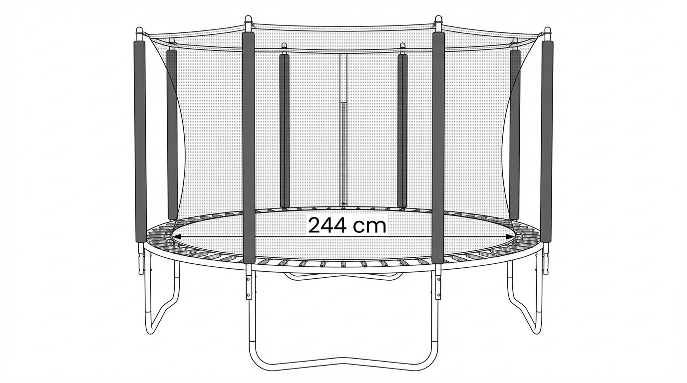Trampoline palen set - 6 palen - voor trampolines van 244 cm