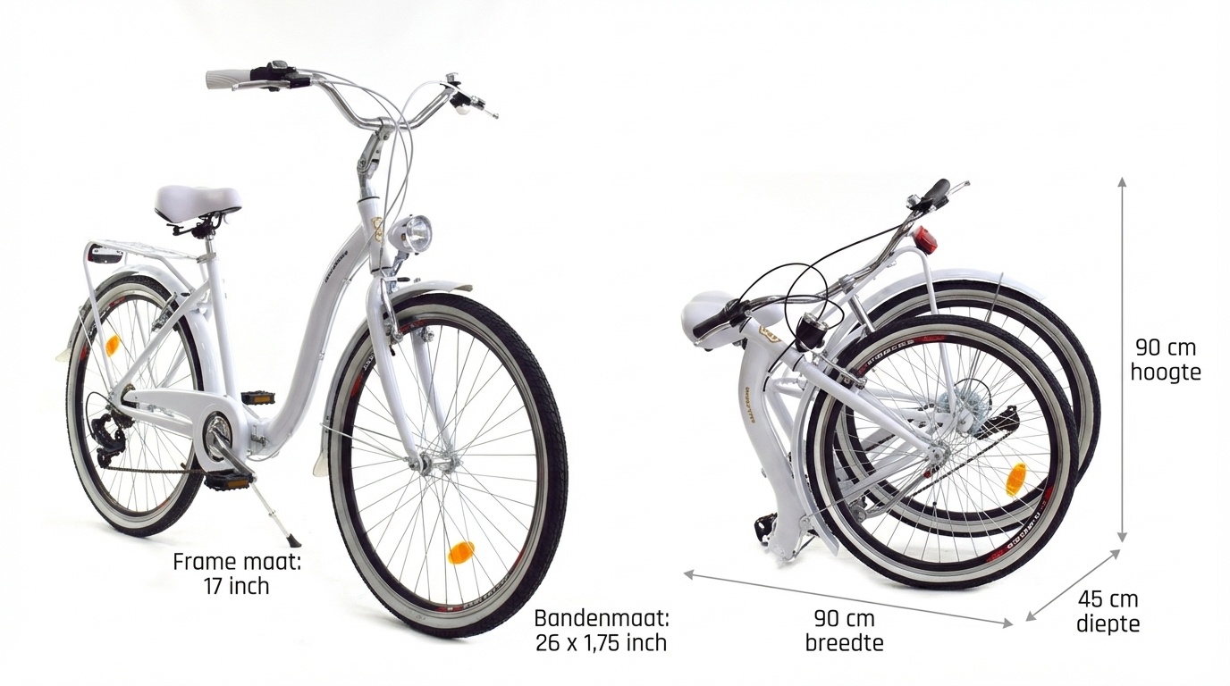 Vouwfiets - 26 inch - met 7 versnellingen - wit