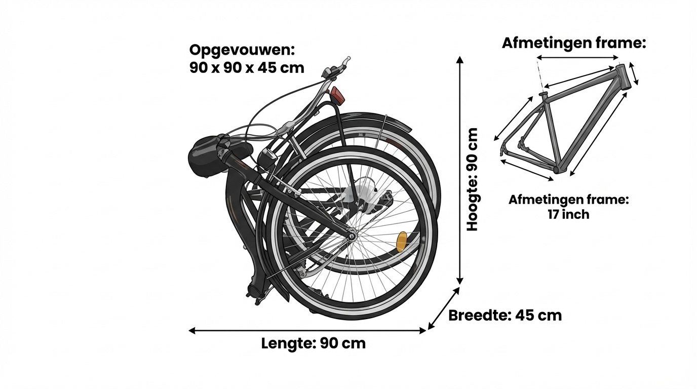 Vouwfiets - 26 inch - met 3 versnellingen - zwart