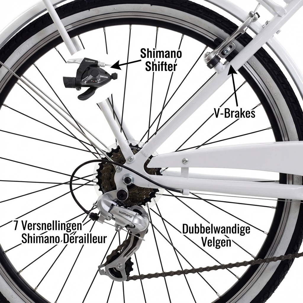 Vouwfiets - 28 inch - met 7 versnellingen - alu - wit