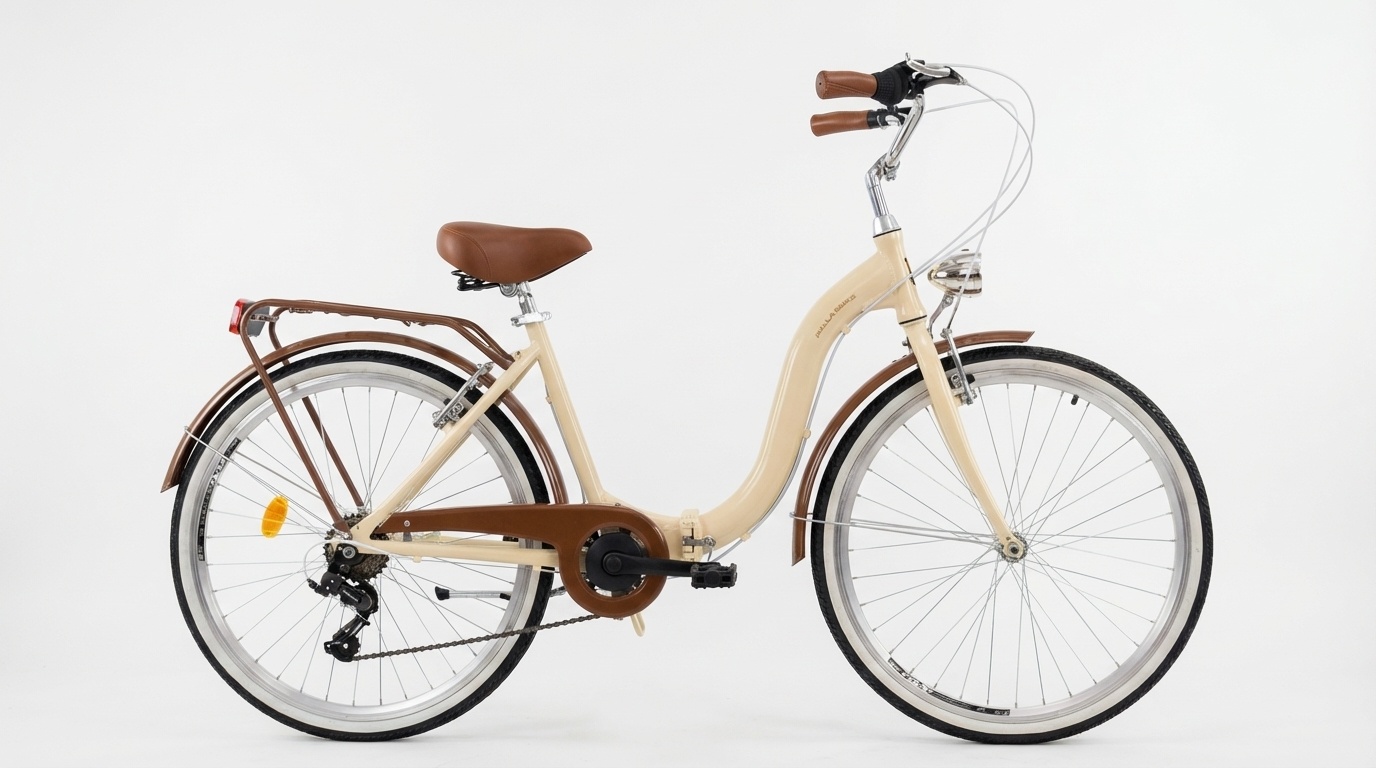 Vouwfiets - 26 inch - met 7 versnellingen - crème bruin