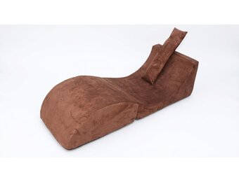 Relaxfauteuil bruin - Opvouwbaar, Suède, 150x60x40 cm