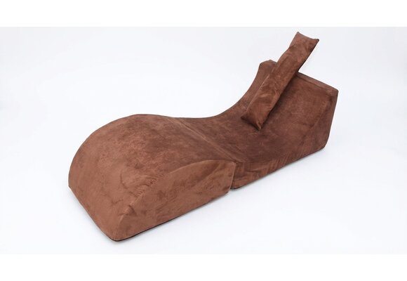 Relaxfauteuil bruin - Opvouwbaar, Suède, 150x60x40 cm