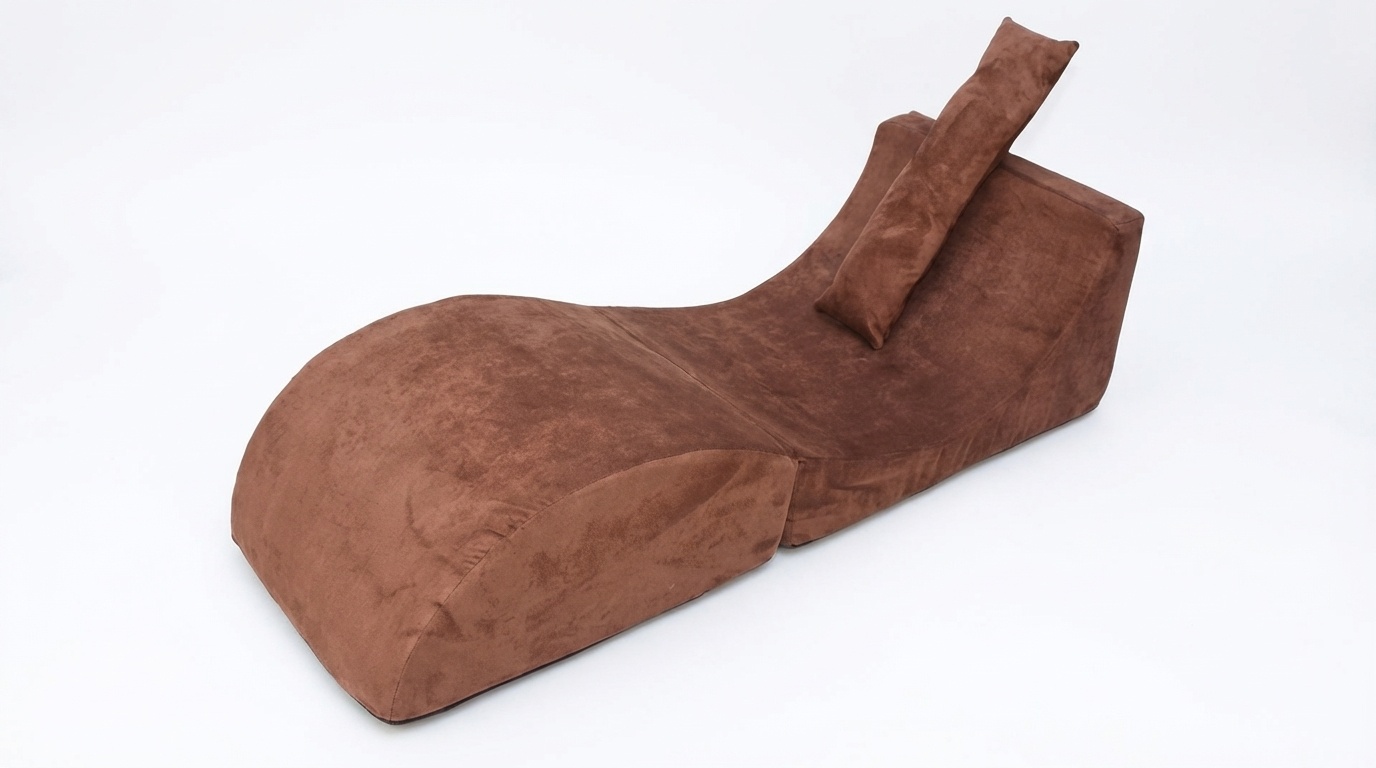 Relaxfauteuil bruin - Opvouwbaar, Suède, 150x60x40 cm