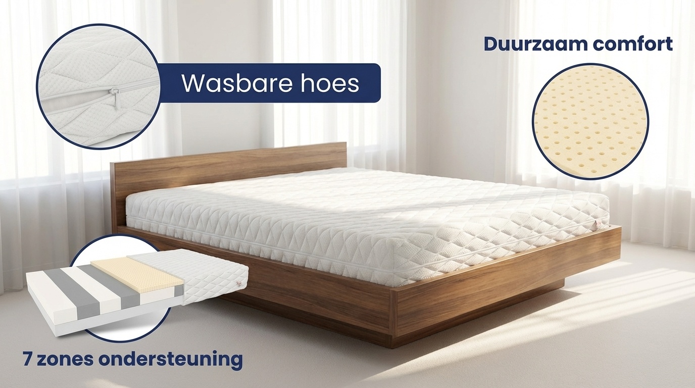 Schuim matras H2 + H3 140x200cm dikte 15cm 7 zones