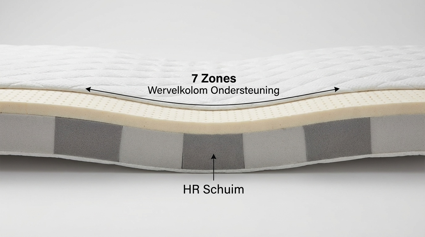 Schuim matras H2 + H3 140x200cm dikte 15cm 7 zones