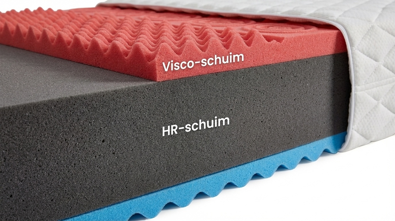 Schuimmatras dik 14cm 160x200 wit HR-schuim Visco