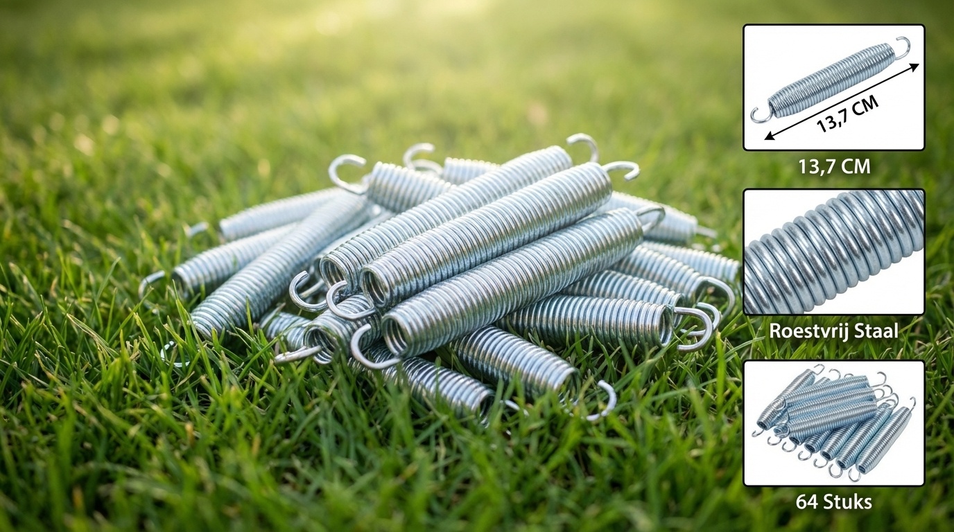 Trampoline veren set 64 stuks - 13,7 cm lang