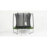 Trampoline 244 cm rond - met net en ladder – groen/zwart