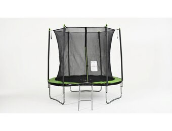 Trampoline 244 cm rond - met net en ladder – groen/zwart