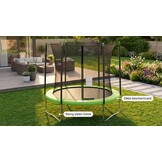 Trampoline 244 cm rond - met net en ladder – groen/zwart