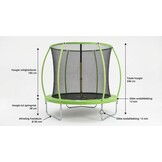 Trampoline 305 cm rond - met veiligheidsnet – groen/zwart