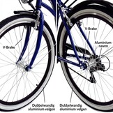 Meisjesfiets - 26 inch - met 7 versnellingen - donkerblauw