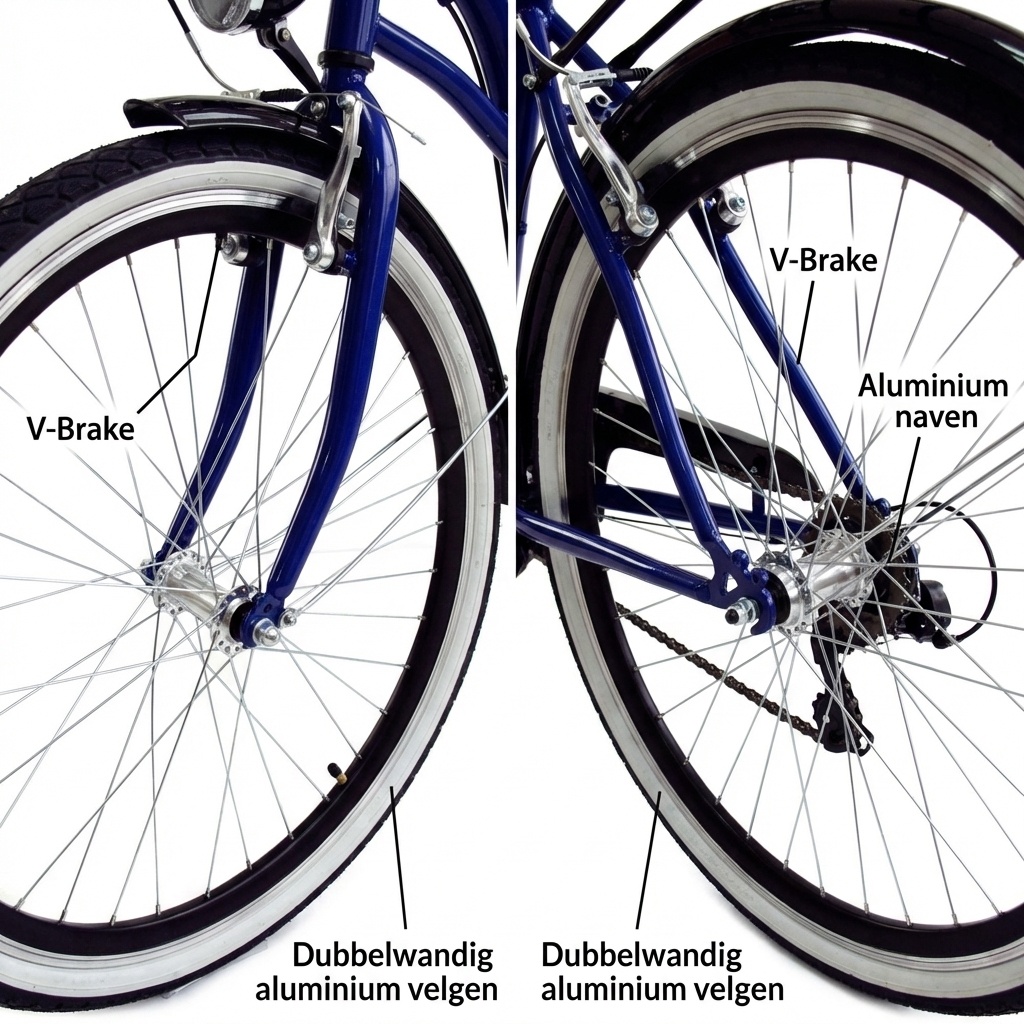 Meisjesfiets - 26 inch - met 7 versnellingen - donkerblauw