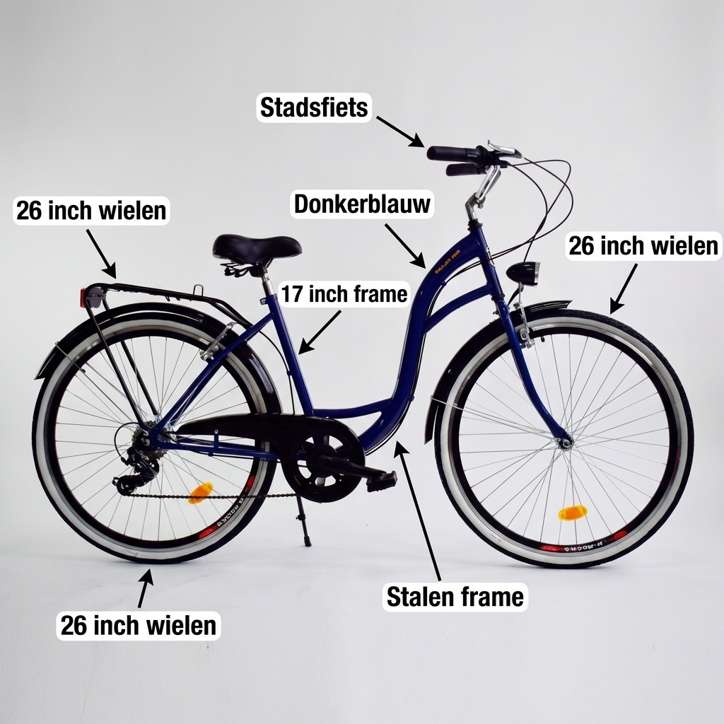 Meisjesfiets - 26 inch - met 7 versnellingen - donkerblauw