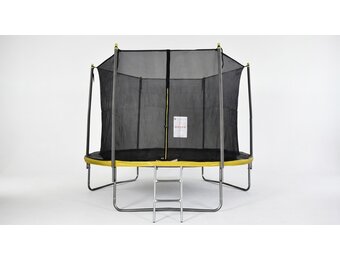 Trampoline 305 cm rond - met net en ladder – geel/zwart