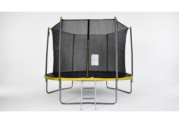 Trampoline 305 cm rond - met net en ladder – geel/zwart