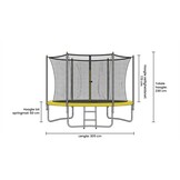 Trampoline 305 cm rond - met net en ladder – geel/zwart
