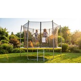 Trampoline 305 cm rond - met net en ladder – geel/zwart