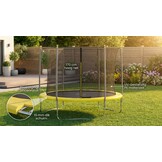 Trampoline 305 cm rond - met net en ladder – geel/zwart