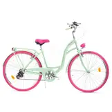 Meisjesfiets - 26 inch - met 7 versnellingen - mintgroen roze