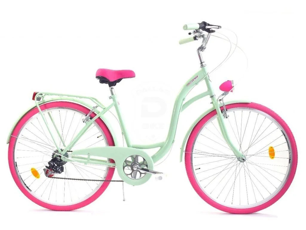Meisjesfiets - 26 inch - met 7 versnellingen - mintgroen roze