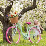 Meisjesfiets - 26 inch - met 7 versnellingen - mintgroen roze