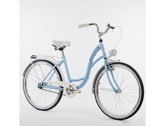 Meisjesfiets - 26 inch - stadsfiets - lichtblauw wit