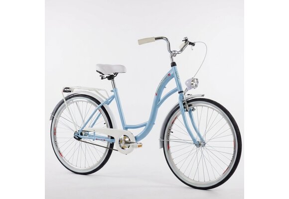 Meisjesfiets - 26 inch - stadsfiets - lichtblauw wit
