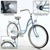 Meisjesfiets - 26 inch - stadsfiets - lichtblauw wit