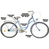 Meisjesfiets - 26 inch - stadsfiets - lichtblauw wit