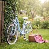 Meisjesfiets - 26 inch - stadsfiets - lichtblauw wit