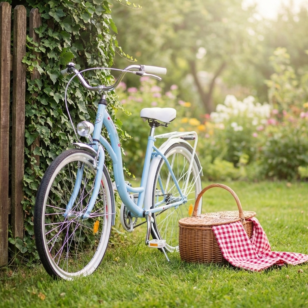 Meisjesfiets - 26 inch - stadsfiets - lichtblauw wit