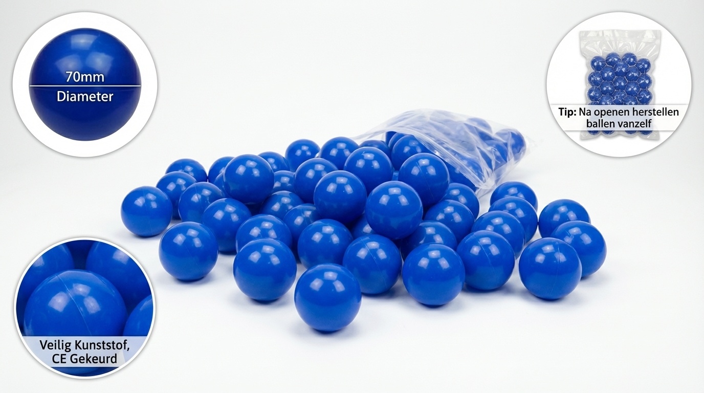 Ballenbak ballen blauw (70mm) 1000 stuks