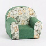 Kinderfauteuil - 60x40x45 cm - jungle dieren - groen