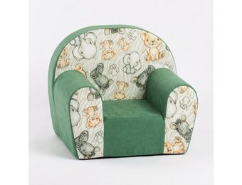 Kinderfauteuil - 60x40x45 cm - jungle dieren - groen