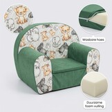 Kinderfauteuil - 60x40x45 cm - jungle dieren - groen