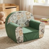 Kinderfauteuil - 60x40x45 cm - jungle dieren - groen
