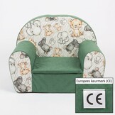 Kinderfauteuil - 60x40x45 cm - jungle dieren - groen
