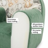 Kinderfauteuil - 60x40x45 cm - jungle dieren - groen
