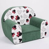 Kinderfauteuil - 60x40x45 cm - muis oren met rode strik - groen