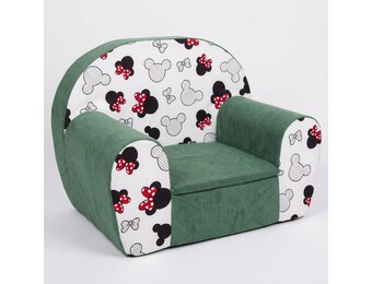 Kinderfauteuil - 60x40x45 cm - muis oren met rode strik - groen