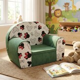 Kinderfauteuil - 60x40x45 cm - muis oren met rode strik - groen