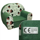 Kinderfauteuil - 60x40x45 cm - muis oren met rode strik - groen