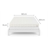 Matras 140x200 dik 15cm: Schuim, 7 zones, H2/H3