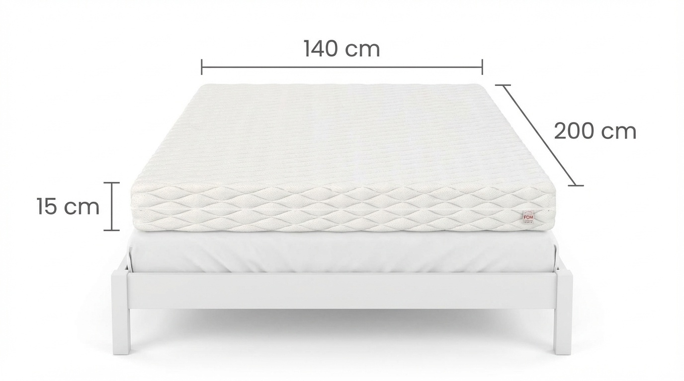 Matras 140x200 dik 15cm: Schuim, 7 zones, H2/H3