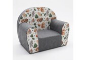Kinderfauteuil - 60x40x45 cm - bos dieren - grijs